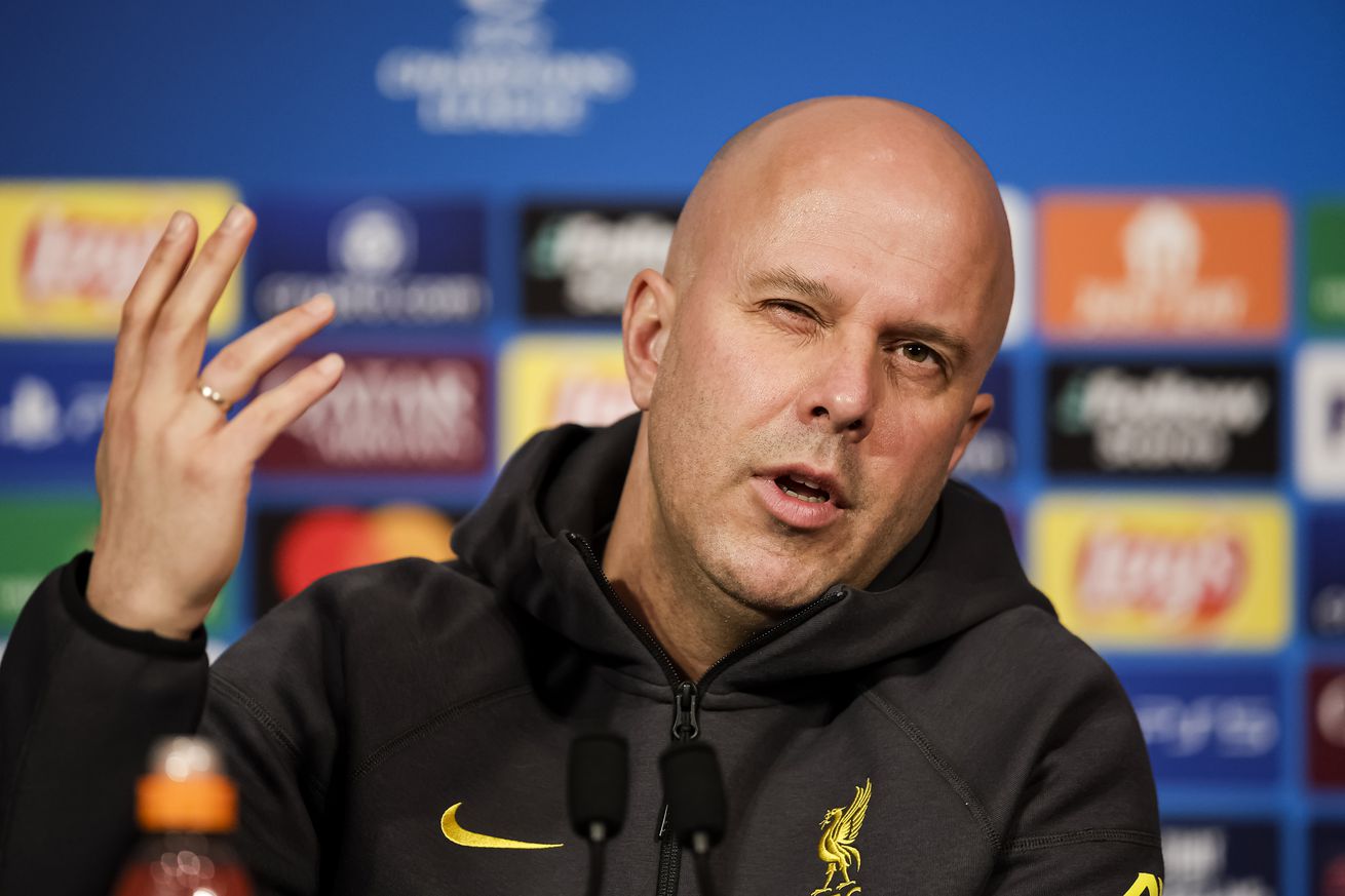 Liverpool FC Training Session And Press Conference - UEFA Champions League 2024/25 Round of 16 First Leg