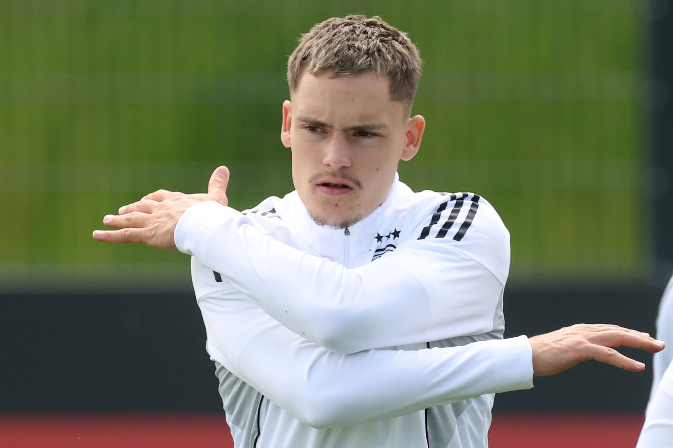 Florian Wirtz of Germany looks on during a team Germany training session at Herzo-Base on June 03, 2025 in Herzogenaurach, Germany.
