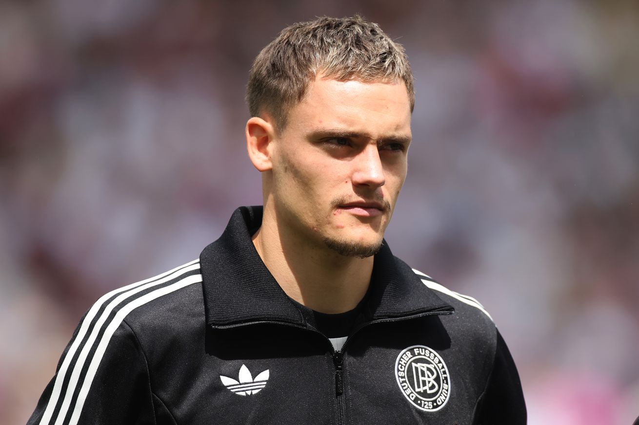 Florian Wirtz of Germany stuns prior to the UEFA Nations League 2025 third place match between Germany and France at Stuttgart Arena on June 08, 2025 in Stuttgart, Germany.